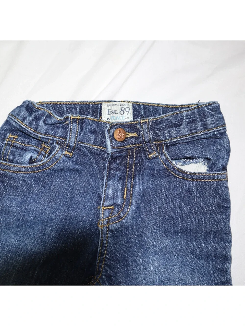 The Children's Place Girls Bootcut Jeans 3T Heart Pocket Dark Wash